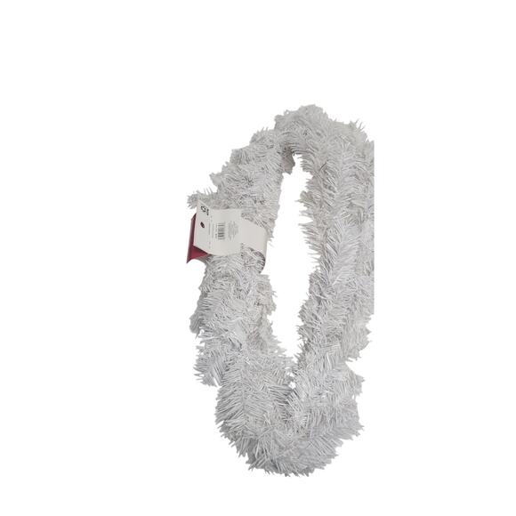 9' Christmas Unlit Flocked White Pine Garland by Bloom Room - Picture 2 of 2